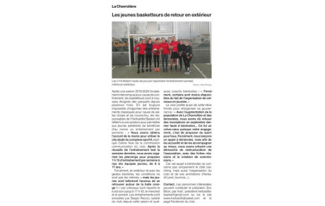 [OuestFrance] Les jeunes basketeurs de retour en extérieur